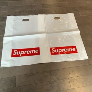 Supreme Large Plastic Shopping Carrier Bags - Set of 2 (Red Box Logo) - 16"x23"